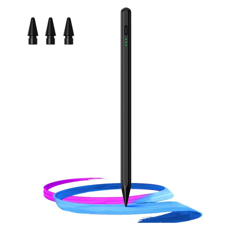 ZtotopCases Wireless Charging Stylus Pen With Four Pen Tips for iPad, Smart iPad Pencil 2nd Generation with Palm Rejection Tilt Function, Pink