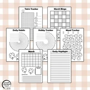 Shamrock Themed March Monthly Journal Bundle for your Binder Journal