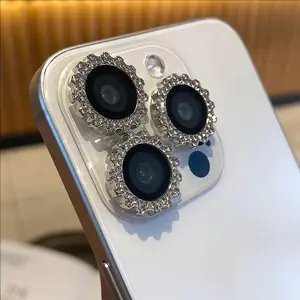 Rhinestone Decor Phone Lens Protector, Phone Lens Protective Film, Phone Accessories Protection Compatible with iPhone 17 11 12 13 14 15 16 Series