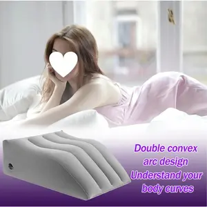 Inflatable Wedge Pillow, Lightweight Portable & Washable Travel Wedge Pillow for Sleeping, Reading, Camping, Back Pain Relief, Post-Surgery, Snoring and Leg Support (Grey),Camping Pillow