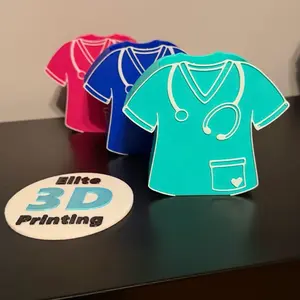Elite 3D Printing Nurse Desk Organizer - Colorful Medical Uniform Design for Office Organization