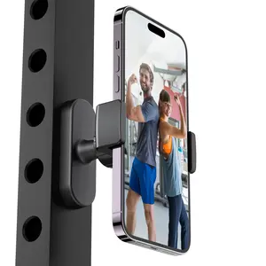 Magnetic Phone Stand, 360 Degree Adjustable Mobile Holder, Fitness Equipment Accessory, Magnetic Clip Design, 17mm Ball Head, Outdoor Photography Support, Universal Phone Holder