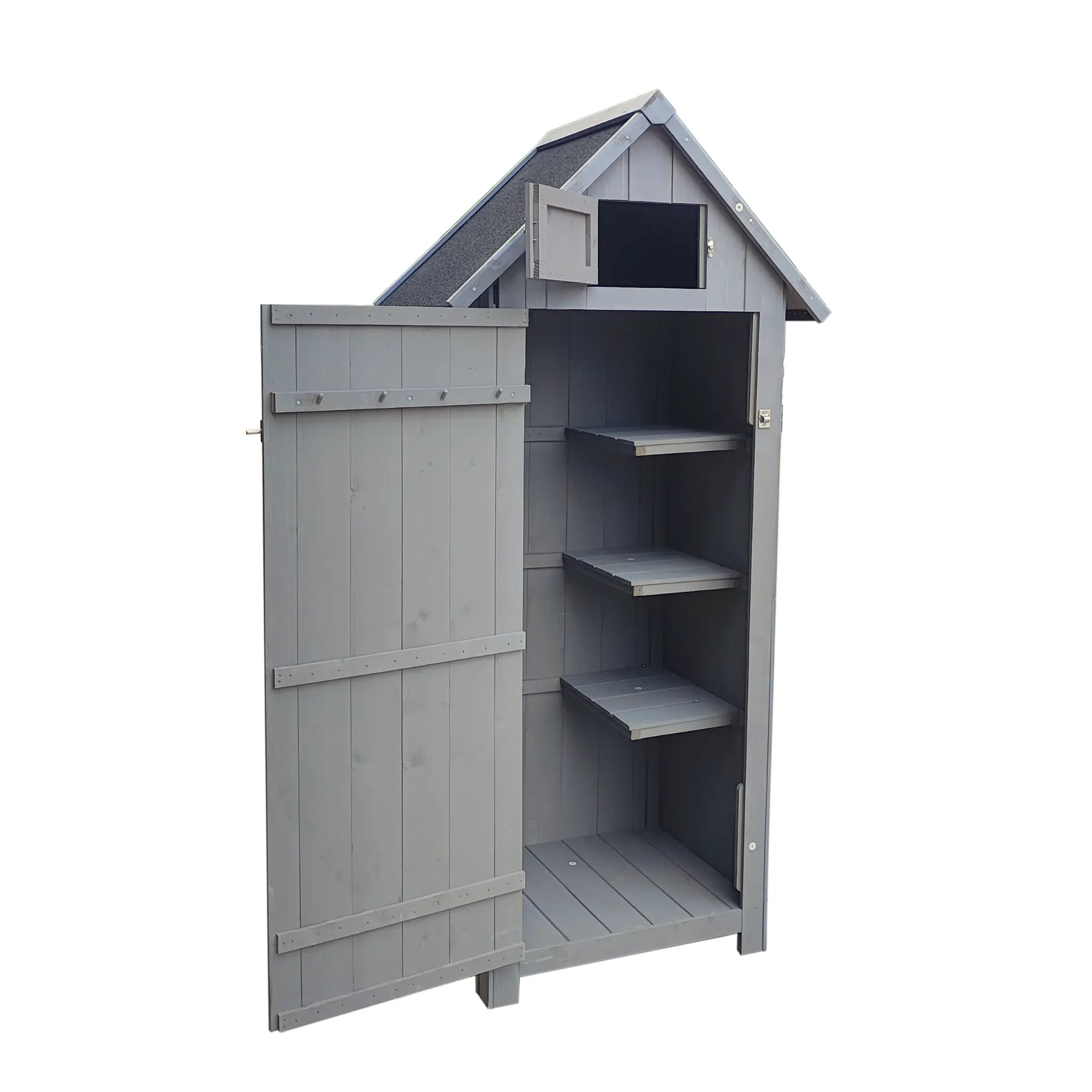 Natural Wood Outdoor Storage Organizer with Shelves - Dual Shelves, Removable Design, 2-Layer, Large Size, 2 Distinct Spaces, Elegant Design, Assembly Required, 30.31in x 20.48in x 65.75in, Ideal for Backyard, Patio Use, Two Distinct Spaces