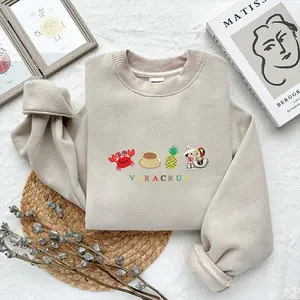 Veracruz Embroider Sweatshirt, Mexico Culture Machine Embroidery, Folk Dance Couple