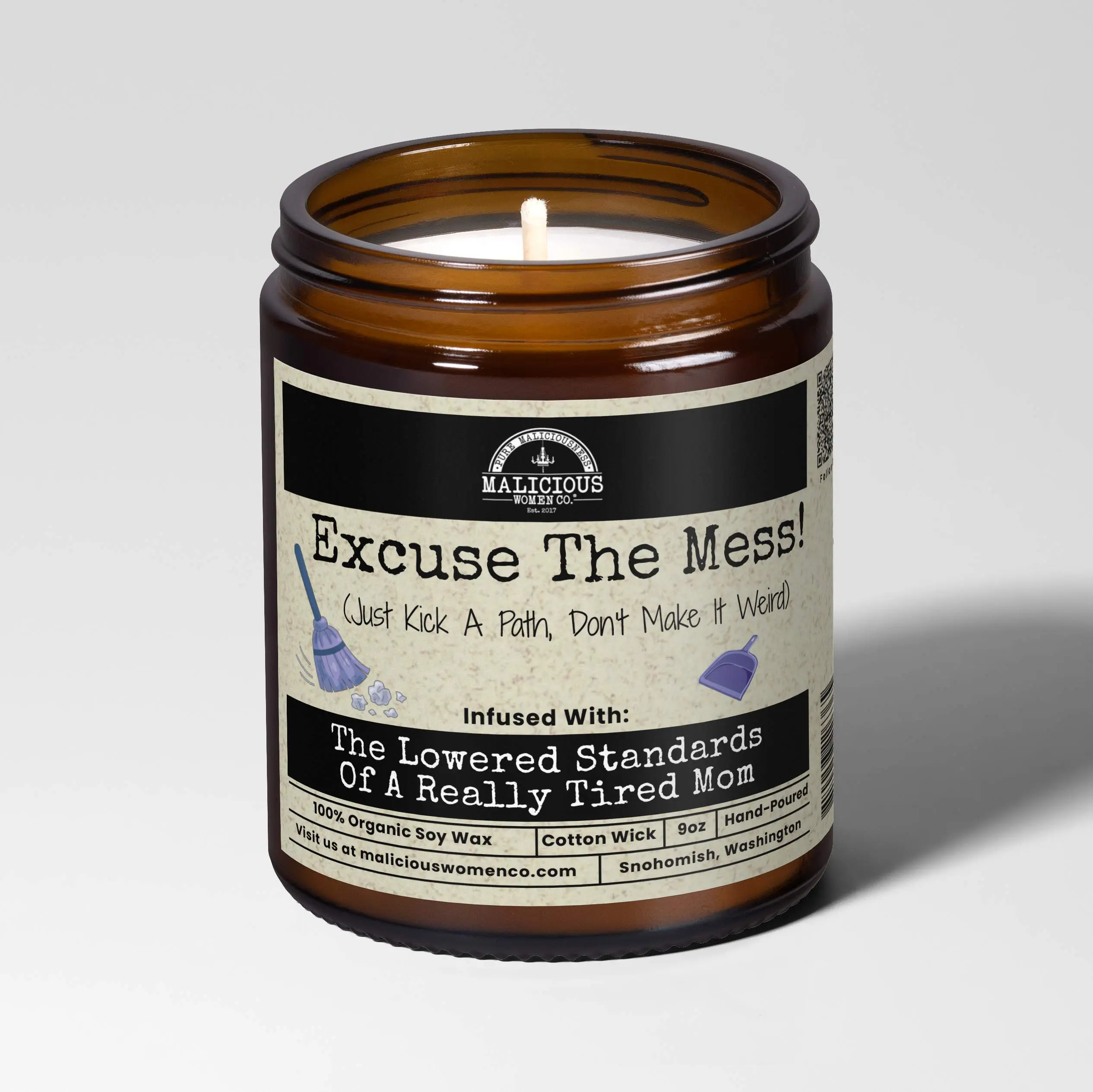 Excuse The Mess! – Funny Mom & Dad Survival Candle | 9oz Soy Wax Candle