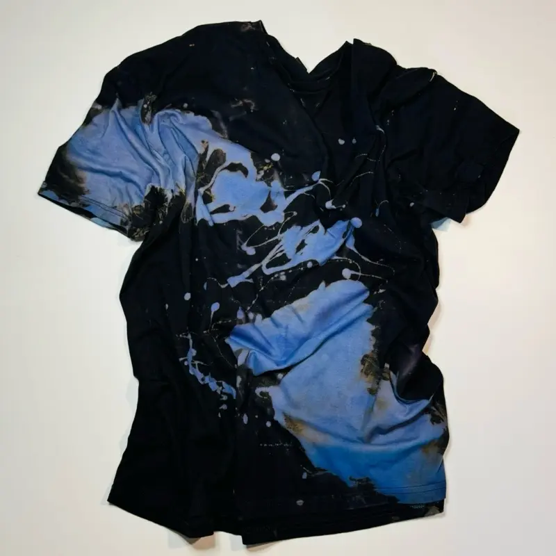 Splatter Reverse Tie Dye Shirt, Bleach Splatter Tee, Rainbow Splashed Crewneck, Paint  Splatter, One of a Kind Cotton T-Shirt, Everyday Fashion, Unique Finds, Cotton Comfy, True to Size and Prewashed, Casual Fit Black Shirt, Unisex/Adult Size,