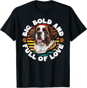 St Bernard Owner Gentle Big Large Dog Breed Saint Bernard T-Shirt - Christiang Shop 66B0DK9RZ5B5
