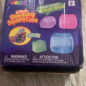 JOYIN 4-Pack 2'' High Density Stress Cube Fidget Toys, Slow Rising Sensory Squishies Toys for Kids, Cool Gifts for Kids, Party Favors with Selectable Candy/Jelly/Swirl Colors & Quick Rebound Option