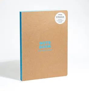 teNeues - A4 Notebook: Kraft and Neon Blue, Hardcover - 230 Lined Pages with Lay Flat Binding: Large Format Hardcover A4 Style Notebook with Special Features