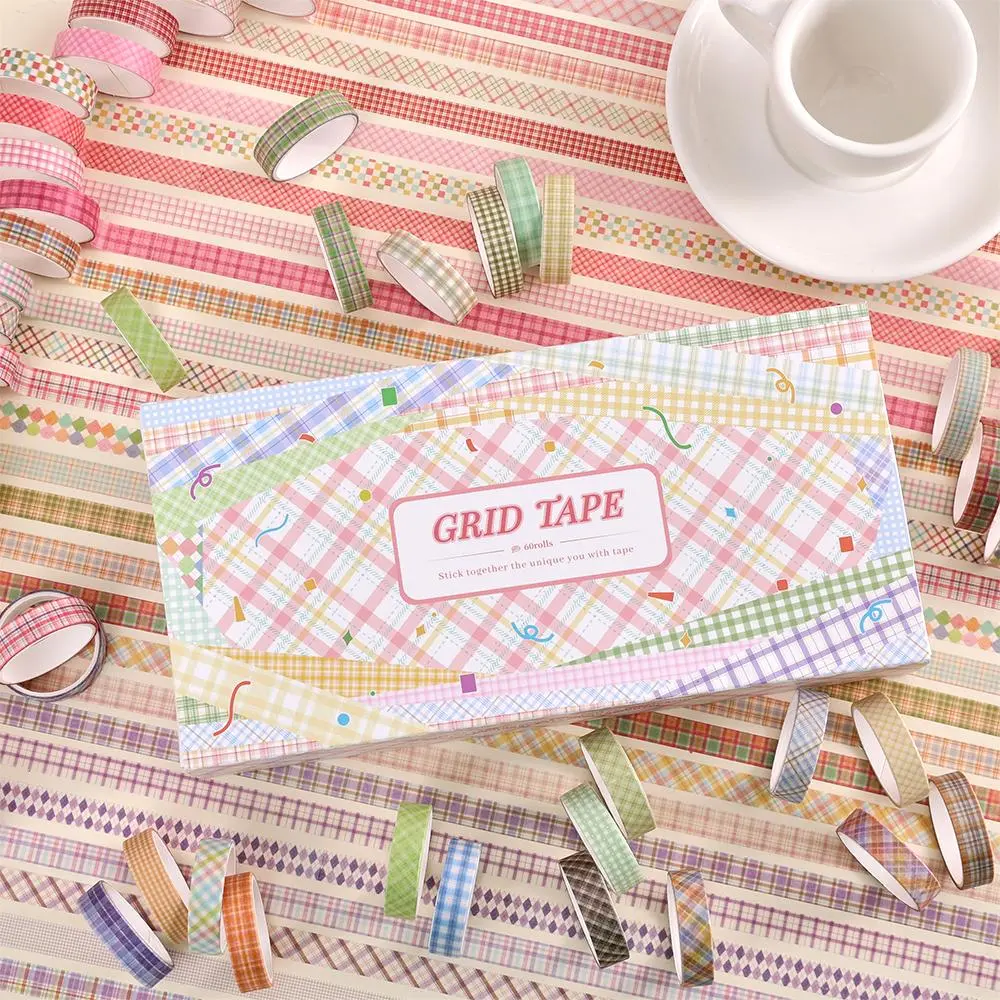 Vintage Washi Tape, 60 Rolls Colorful Striped Decorative Sticker Tape, Decorative Masking Tape for DIY Craft Journaling, Scrapbooking & Creative Projects, Scrapbook Materials, Sticker Packs, Scrapbooking Supplies