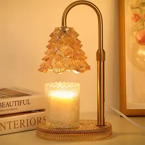Candle Warmer Lamp with Timer & Dimmer, Adjustable Brightness Melt Wax Warmer for Jar Candles, Flameless Electric Home Decor Accent for Living Room Gift