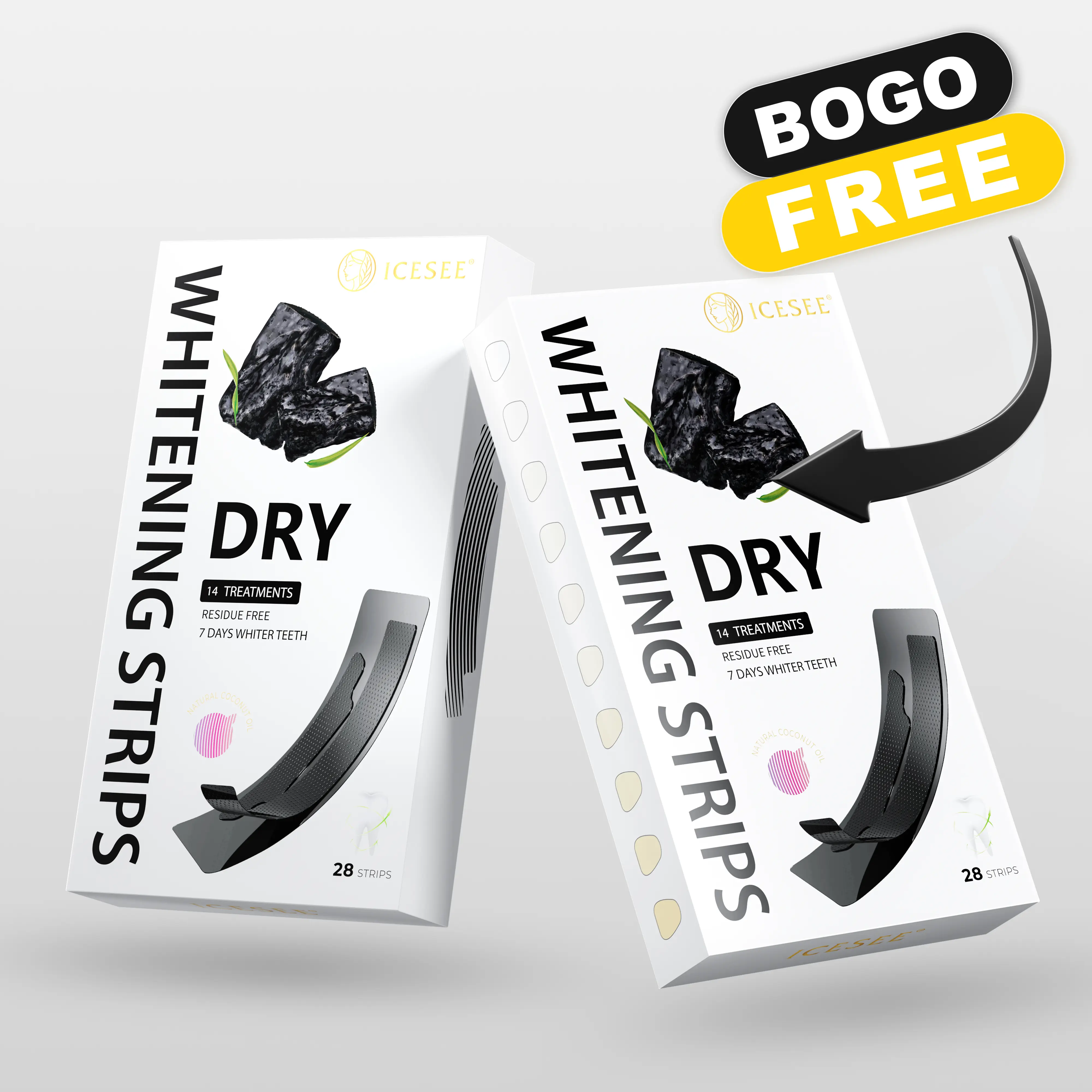 【Buy 1 Get 1 Free】ICESEE Bamboo Charcoal Whitening Strips - Get Dentist-Level Brightness at Home! 14 Days to a Dazzling Smile, Gentle for Sensitive Teeth! #summerwins #dealsforyoudays