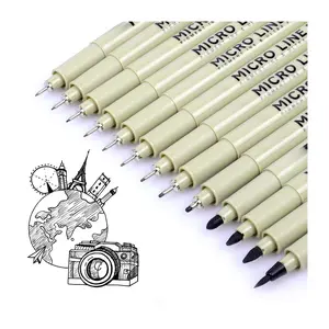 12+1 Fineliner Drawing Art Pens  Black Waterproof Pigment Ink Set For Artists Sketching Manga Watercolor Calligraphy And Detail Outlining Archival Quality Inking Markers