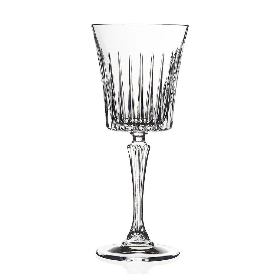 212 MAIN 8oz Crystal Glass Set - Lorenzo Imports 245660, Stylish Drinkware with Modern Cut, Straight Lines