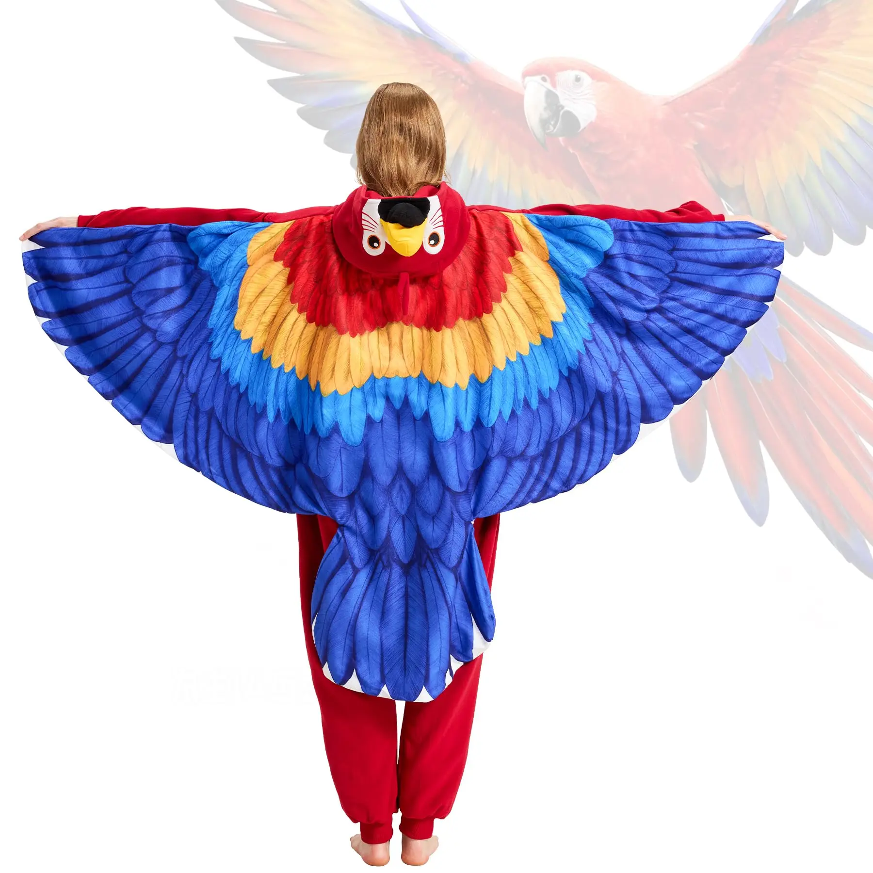 Colorful Parrot Costume with Wings for S M L XL Sizes fursuit solo halloweencostume