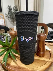 Boujie Tumbler - Matte Black - Starbucks Studded - 24Oz - Double Wall Cup - Bachelorette Gifts - Bridal Party Cups - Drinkware, Bottle