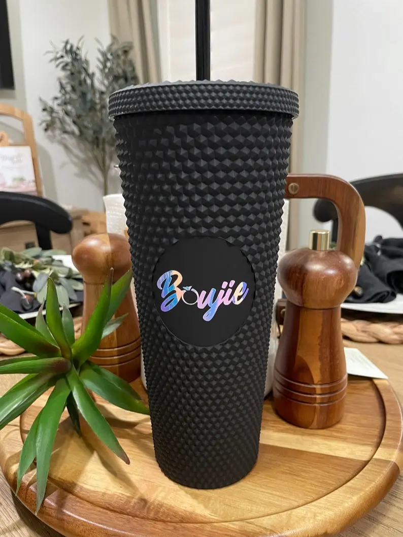 Boujie Tumbler - Matte Black - Starbucks Studded - 24Oz - Double Wall Cup -  Bachelorette Gifts - Bridal Party Cups - Drinkware, Bottle - TikTok Shop