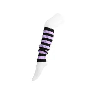 Purple & Black Stripe Knit Leg Warmer