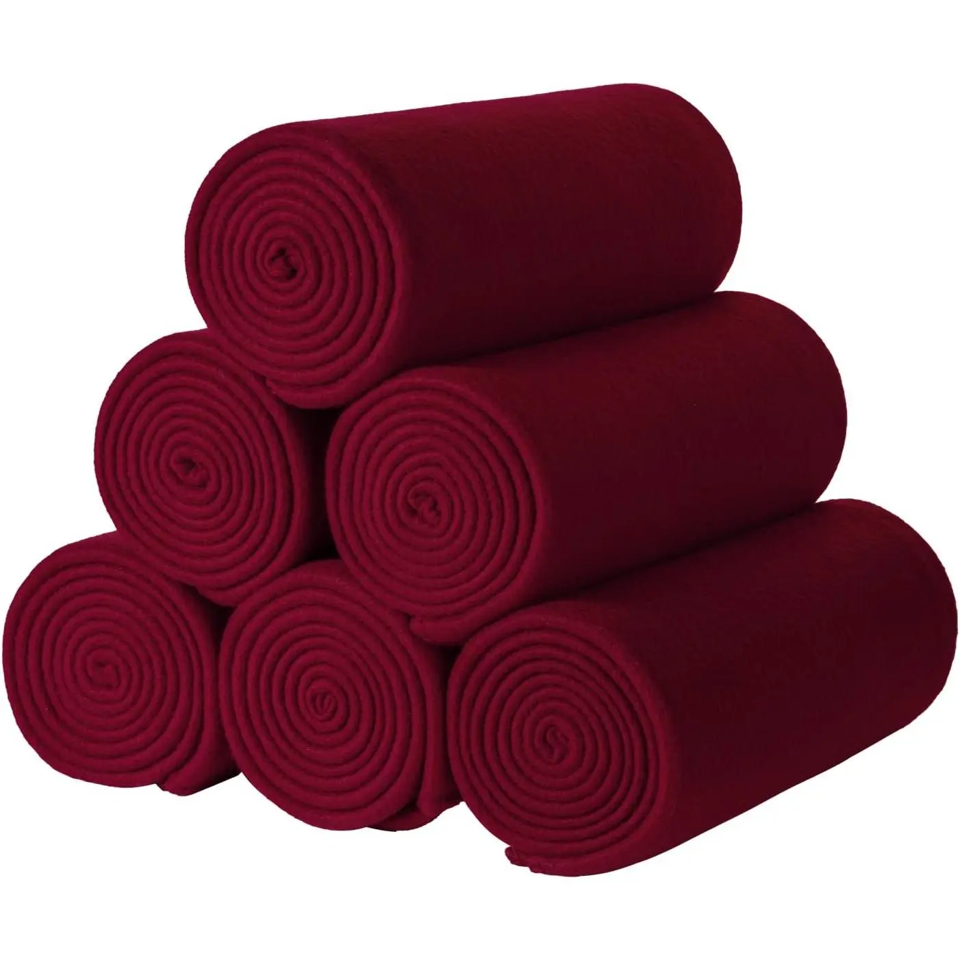 Fleece Throw Blanket 6 Pack Blankets Bulk Soft Lightweight  Blanket Cozy Small Blanket 50 x 60 Solid Pet-Friendly Bed Sofa Couch Fleece Fabric Travel Wedding Outdoor Burgundy