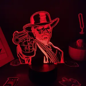 Red Dead Redemption 2 Game Figure Arthur Morgan Lamp - LED Night Light for Kids Bedroom