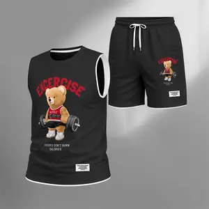 Men's Matching Graphic Tank Top and Shorts Set, 2 Piece Casual Sleeveless Outfit for Summer, Regular Fit Streetwear Clothing Set, Soft Breathable Everyday Wear for Gym Travel Beach Vacation