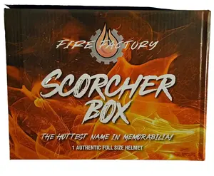 50/50 Fire Factory Scorcher Box - Personal Dome Pick Your Box Sports Card Pack with Trade Option - Guaranteed Authentic Full Size Helmet