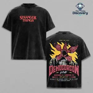 Stranger Things Vintage Washed Graphic Shirt TV Series Classic Movie Lover Tshirt, Movie Buff Tee, Film Fan Gift, men gifts Oversized Cotton Fabric