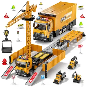 3-in-1 remote control construction vehicle set combining a remote excavator, bulldozer, and dump truck, featuring realistic sounds and lights, rechargeable electric vehicles with simple controls and high realism, suitable for children of all ages