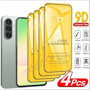 4 Pack High Quality 9D Tempered Glass Screen Protector Film Protection for Samsung Galaxy A55 A56 Full Coverage Easy Install Anti-Shatter Protective for Samsung Galaxy A16 A26 A36 5G Protetive Glass