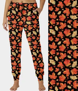 Orange Leaves Joggers (ready to ship)