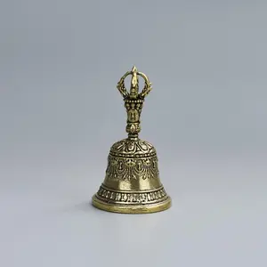 Handheld Carved Bronze Bell With Comfort Grip Soothing Sound For Healing Weddings Church Schools And Festive Celebrations