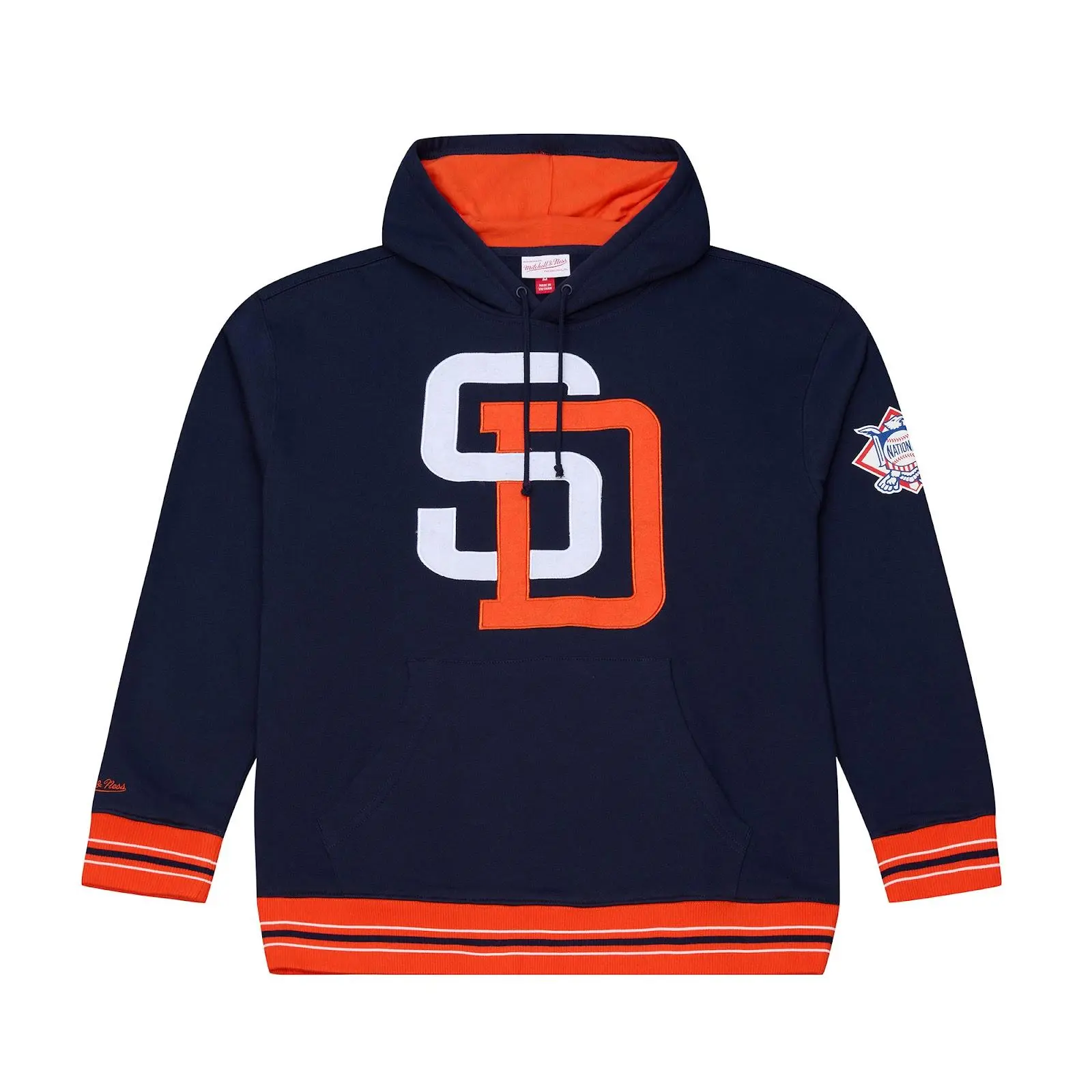 San Diego Padres Navy Playoff Win Fleece Hoodie MLB Throwback Sweatshirt Vintage Fan Gear Mitchell & Ness