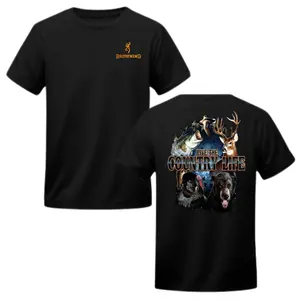 Country Life Wildlife Shirt, Browning Hunting Graphic Short-sleeve 2sides Tee, Gift For Outdoorsmen