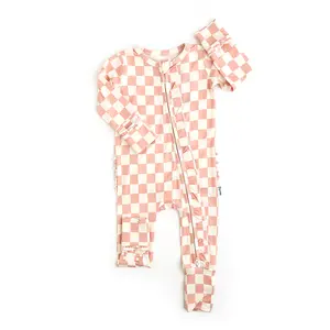 Saylor Pink Checks RUFFLE ZIP Romper Sailor Suit Baby