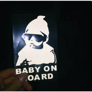 Child Car Door Body Reflective Car Sticker Baby on Board Warning Sticker Scratch, Reflective Car Sticker, Scratch Sticker