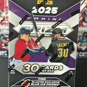 X1 Panini 2025 Prizm Baseball Trading Cards Box - 30 Cards per Box with Exclusive Blue Ice Prizms - Perfect for Collectors