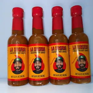 La Mojada El Cachichurry Salsa Chiltepin Hot Sauce 6.6 oz Bottle 195 mL Net Weight 4 pack