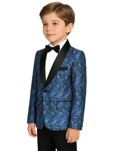 Boys' Gentleman Floral Print Set, Dance Competition Costume, Dance Performance Attire, School College Style, Holiday Performance Wear, Formal Party Wedding (no Shirt)