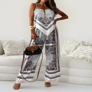 Women'sEthnicPattern2PieceSet,BohoCasualSetforBeachVacationHoliday,LadiesClothesforAllSeasons Womenswear Suits Black And White Fitted 2 piece sets women