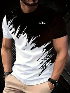 Men's Fashion Casual Streetwear Digital Printed Short Sleeve T-Shirt