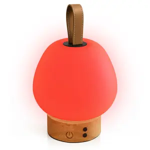 Red Light Therapy Sleep Lamp – 660nm Glow for Better Sleep | Cordless, Dimmable Night Light with Timer | Rechargeable, Portable Red Lamp for Bedroom