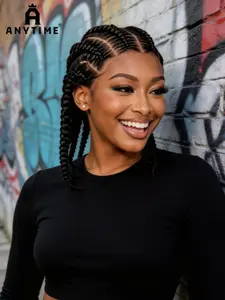 Boho Style Braided Wig, African Braid, 18 Inch Full Lace, Heat Resistant, Breathable, Comfortable, Suitable for Daily Wear or Special Occasions