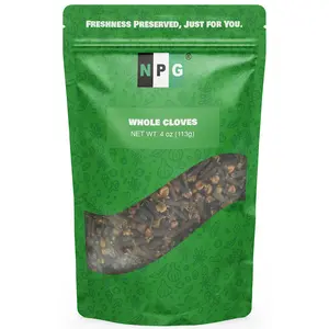 NPG Premium Whole Cloves Buds 4 Ounces, Strong Aroma and Delicious Flavor for Tea Baking, Pumpkin Spices, Natural Dried Clove Nata