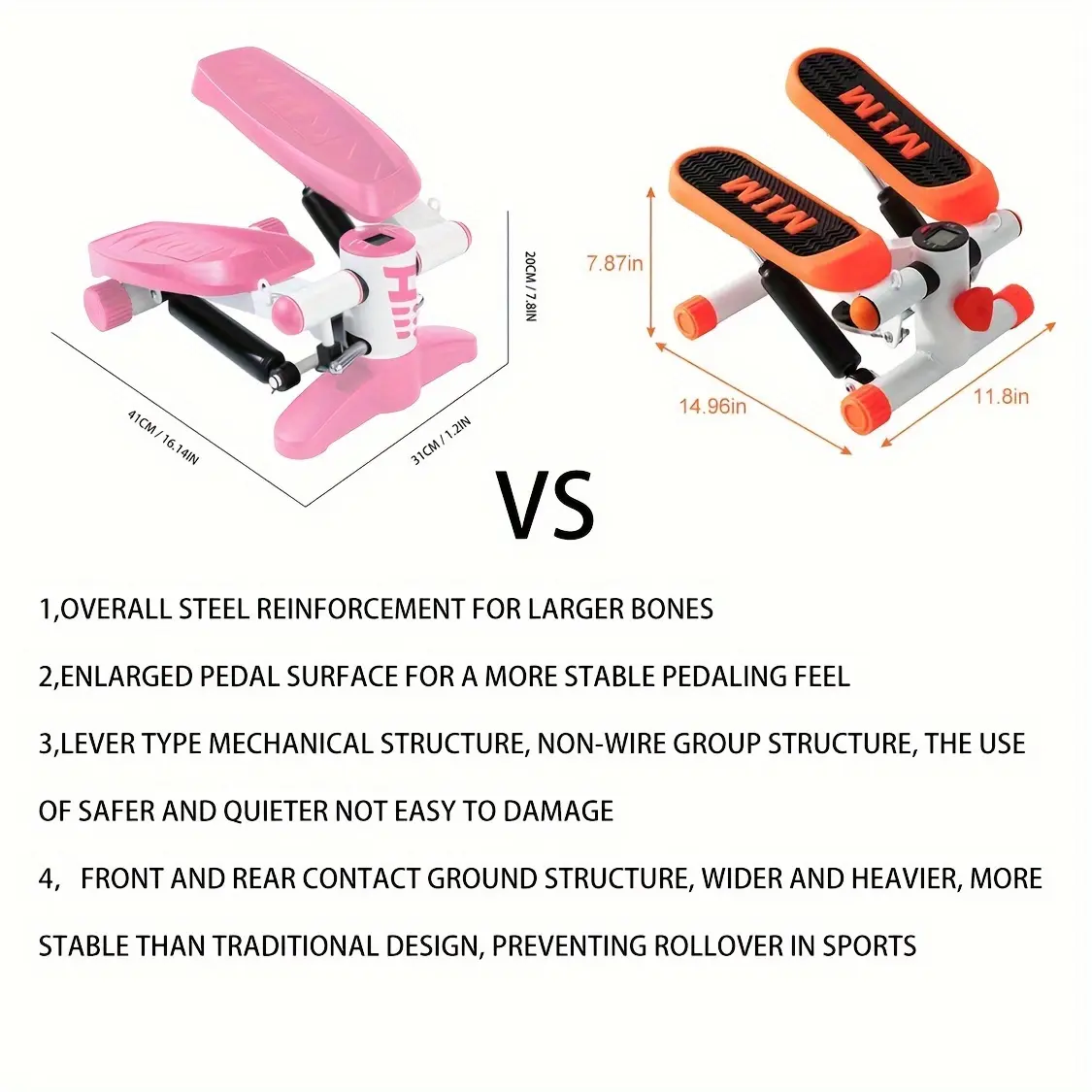 2024 1cnt 3-in-1 Fitness Stepper With Counter & Tension Rope, High Load-bearing Pedal Exerciser, Suitable For Body Shaping, Fitness