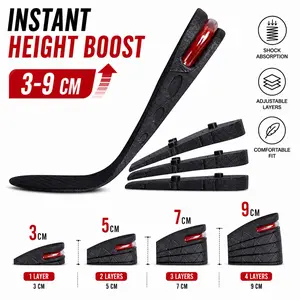 Height Adjustable Invisible Insole Cushion - Taller Shoe Heel Support Absorbant Foot Pad
