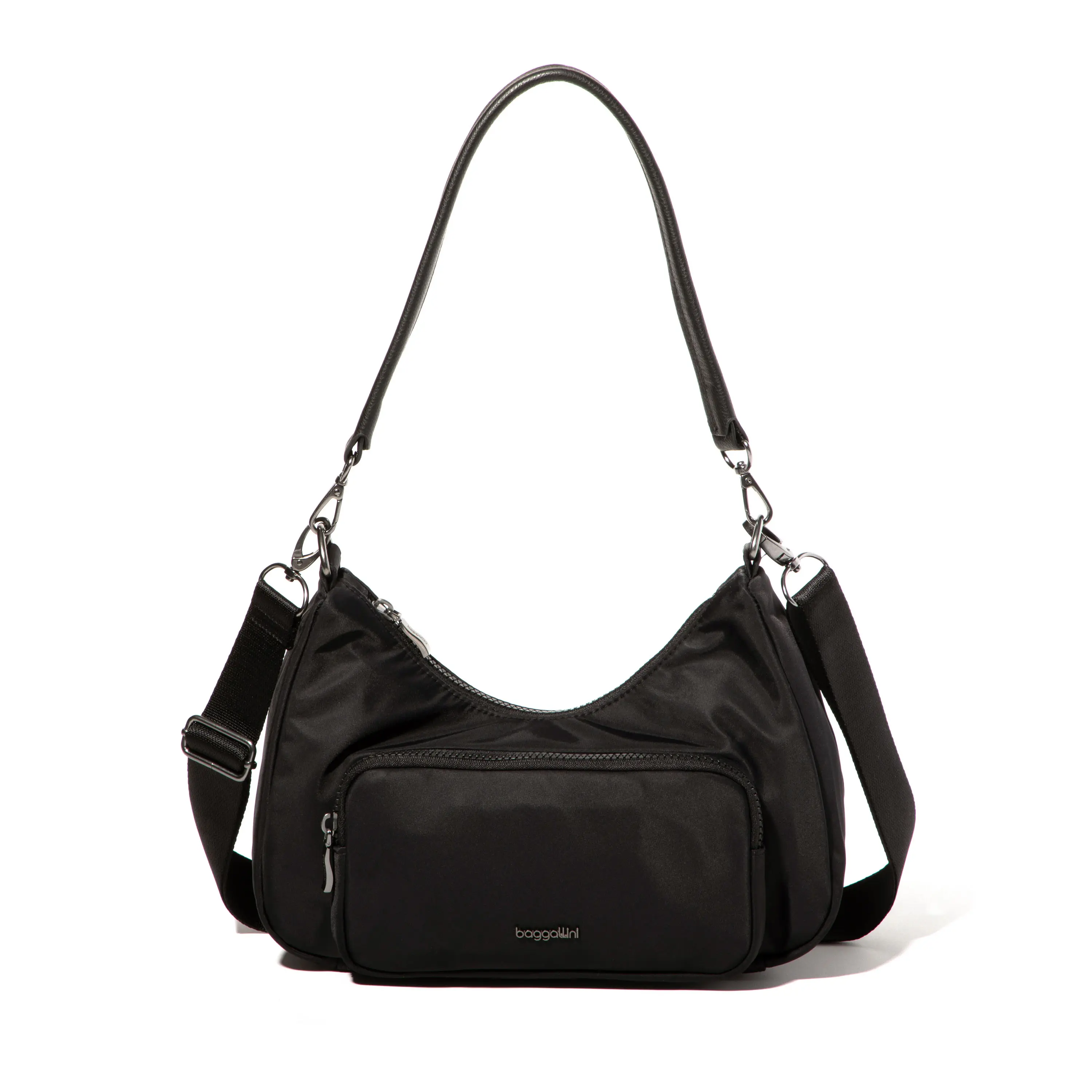Baggallini Women's Savannah Solid Fabric Crossbody Bag - Chic, Casual Traveling Bag with RFID Protection, Adjustable Strap, Nylon Material, Zipper Closure