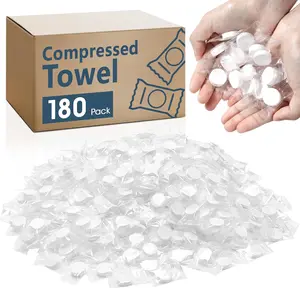 180 PCS Compressed Towel, Mini Compressed Towel Tablets, Disposable Compressed Face Towels, Portable Bulk Compressed Coin Tissues for Home, Travel, Outdoor Sports