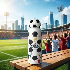 2026 World Cup Soccer Tumbler 500ml Stainless Steel Insulated Cup 10hr Hot 24hr Cold Leakproof Car Mug Maple Leaf Cactus Gold Feather Football Pattern Gift for Valentine Easter Mother’s Day， Father’s Day Halloween Christmas Game Day
