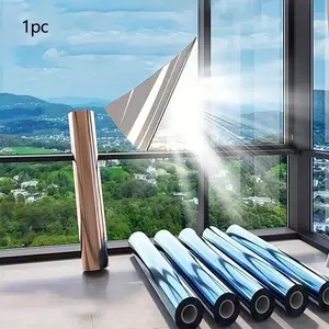 [1 Roll Summer Heat-Insulating Window Film] Privacy One-Way Mirror Reflection Film, Sun Shade Film, Sunscreen, -Blocking Glass Door and Window Sticker for Living Room, Bedroom, Kitchen, Office, and Home Decoration