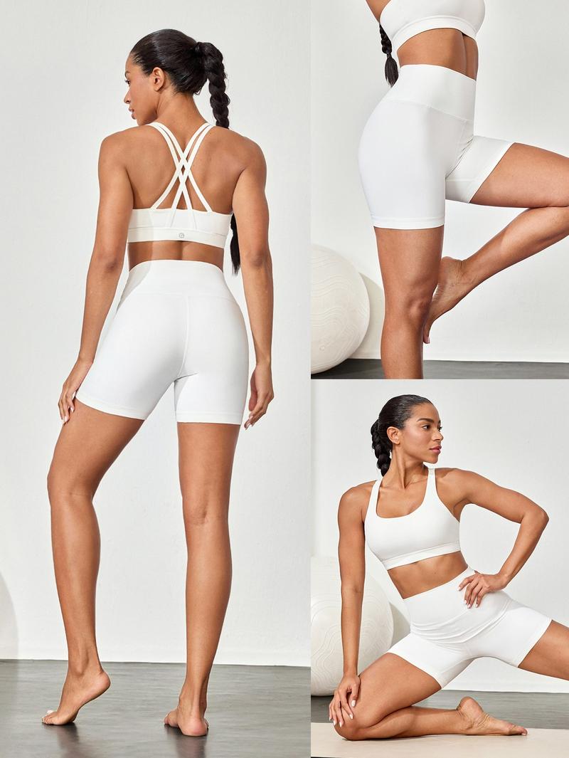 GLOWMODE 4.3" FeatherFit High-Rise Waist Shorts With Built-In Shorts Non-Slip Grips Low Impact Yoga Pilates Studio Daily Casual Wear TikTokShopBlackFriday